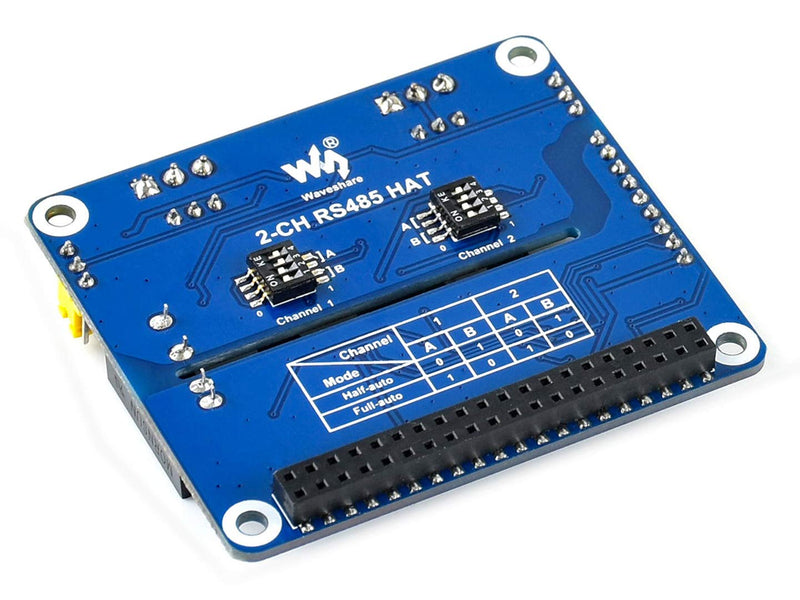 Waveshare 2-Channel Isolated RS485 Expansion HAT, SC16IS752+SP3485 Dual Chip, SPI to RS485, Up to 921600bps, Raspberry Pi 4B/3B+/3B/2B/Zero/Zero W HAT