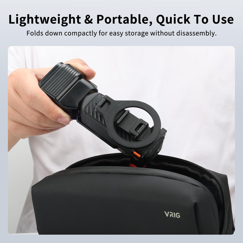 VRIG Magnetic Mount Stand for DJI Osmo Pocket 3/4/ 4P/ Xtra Muse | Camera Frame Expansion Phone Holder with 1/4 Thread and Cold Shoe, 180/270/360° Adjustment Magsafe Adapter Xtra Accessories