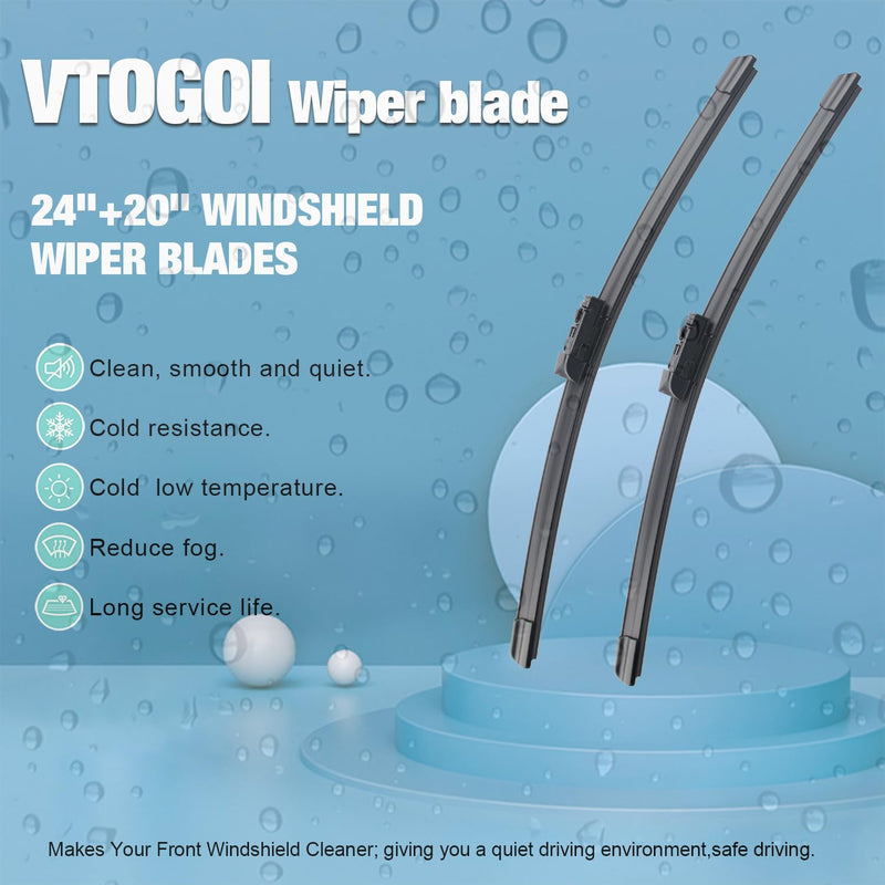 Wiper Blades With Rear Wiper Blades Set For 2017-2023 Land Rover Range Rover Automotive Replacement Windshield Wiper Blades, That Meet OEM Quality Easy DIY Install 24"+20"+15" (Set of 3) 24+20+15in