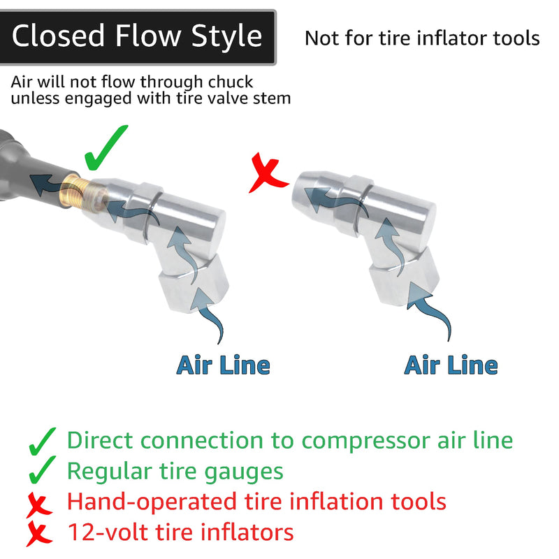 JACO Advanced Angled Tire Air Chuck - 1/4" NPT (Pack of 2) (Open Flow) Open Flow