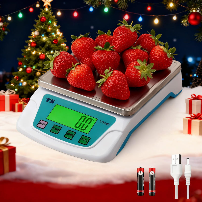 Digital Kitchen Scale 22lb/10kg,0.007zo/0.2g Food Scale for Baking with Stainless Steel Platform 6 Units LCD Display Tare Pcs Small Weighing Scale for Cooking with Batteries