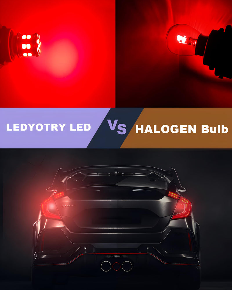7443 7440 LED Bulb Red Tail Brake Lights, 12V-24V Super Bright Low Power 7441 7444 W21W T20 LED Bulb Replacement for Brake Lights, Tail Lights, Turn Signal Stop Lights, Pack of 2 7443