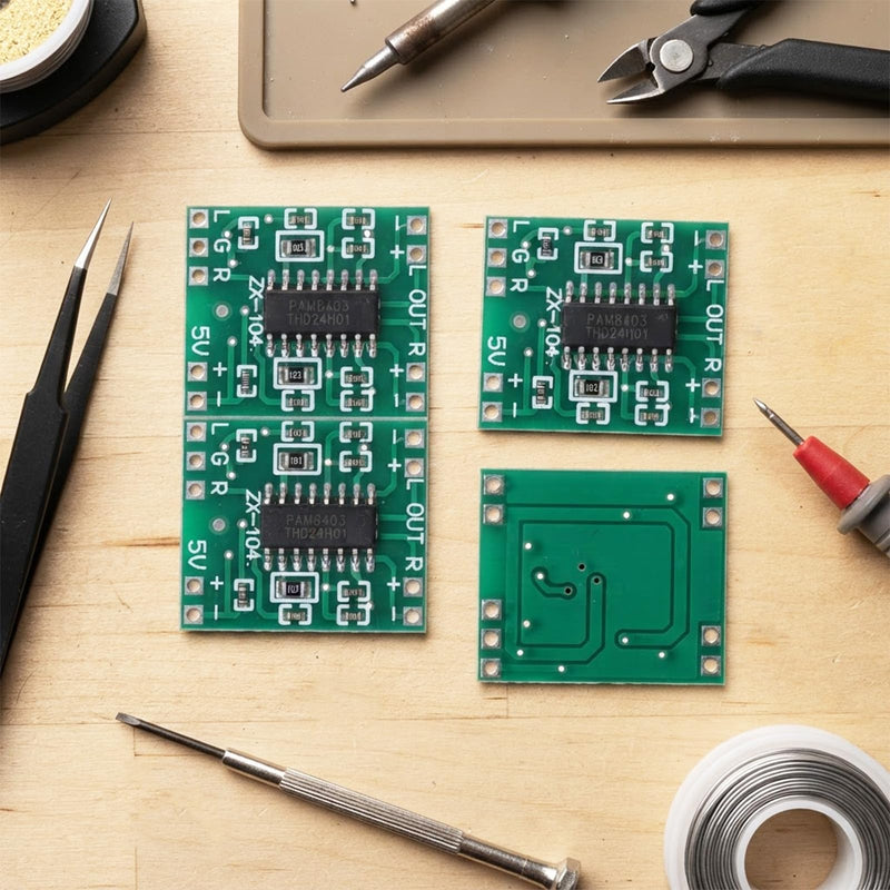 5PCS PAM8403 Amplifier Board, Mini Digital Power Amplifier Board 2x3W Class D Module 2.5-5V Input Compact and Efficient