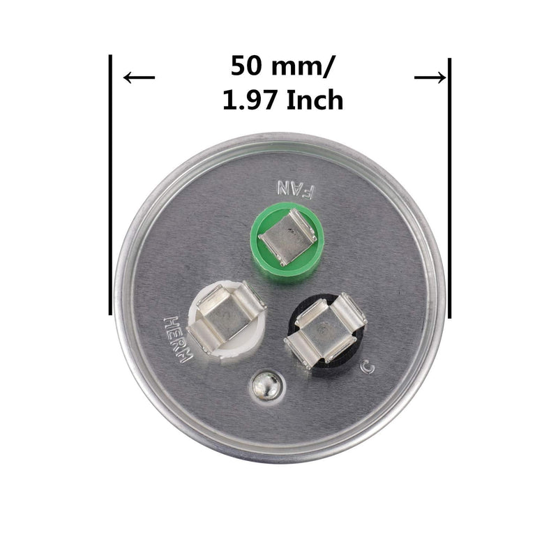 BOJACK 2 Pcs 35+5uF 35/5 MFD ±6% 370V/440V CBB65 Dual Run Circular Start Capacitor for AC Motor Run or Fan Start or Condenser Straight 35+5uF 2PCS