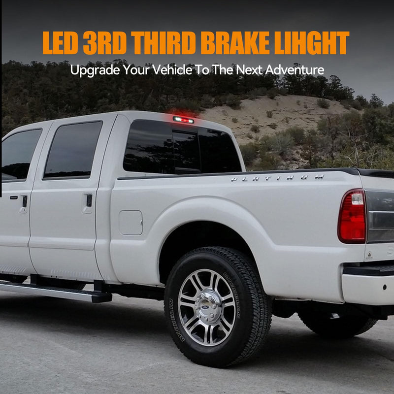 Third 3rd Brake Light LED for 1999-2016 Ford F250 F350 F450 F550 Super Duty, High Mount Rear Brake Lights Assembly for 99-16 F-250-F-550, 1993-2011 Ford Ranger Cab Cargo Stop Light (RED) 1999-2016 f250