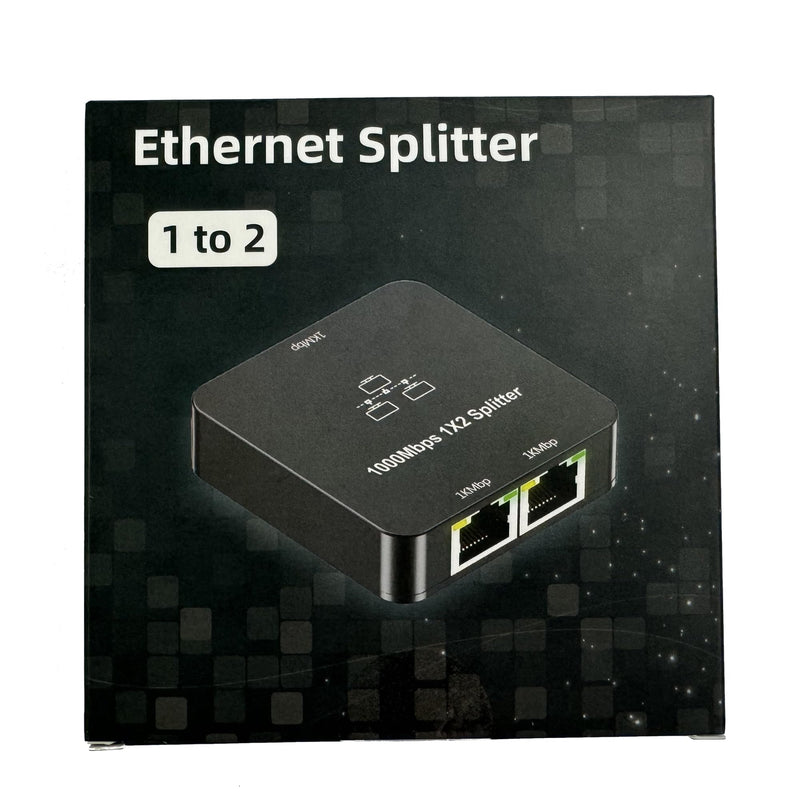 Ethernet Splitter 1 to 2 with Ethernet Cable, Gigabit RJ45 Internet Splitter Adapter 1000Mbps High Speed for Cat 5/5e/6/7/8 Cable,Grey