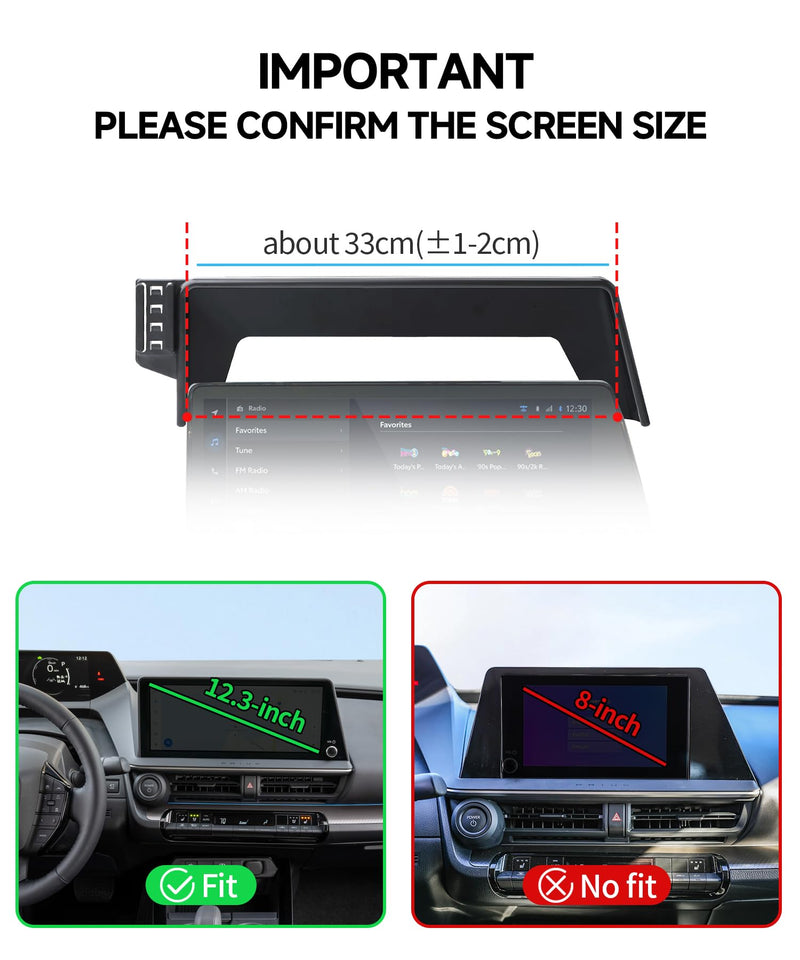 Qi2.2 25W Wireless Charger Car Phone Mount for Toyota Prius 2023-2026 | 12.3" Screen, Magsafe Accessories Fast Charging Magnetic Cell Phone Holder Clip Compatible with iPhone Android, GPS Bracket