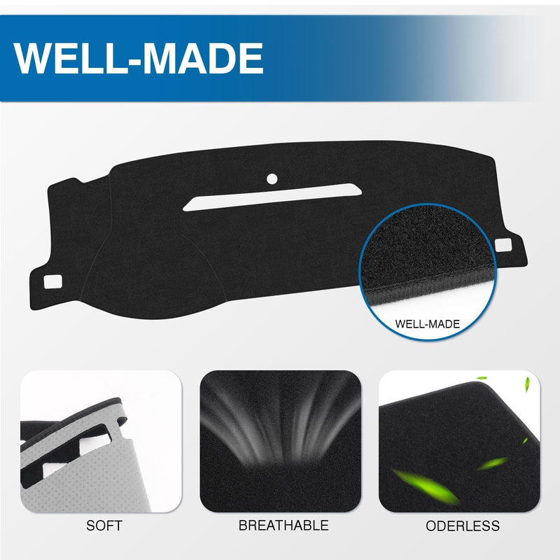 KUST Car Dash Cover for 2007-2014 Chevy Chevrolet Tahoe/Suburban,2007-13 Chevy Avalanche/Silverado 1500 2500 3500 LTZ /2007-13 GMC Sierra SLT Denali,2007-14 GMC Yukon XL(Only Fit One Glove Box) Dash Cover for Tahoe 2007-2014