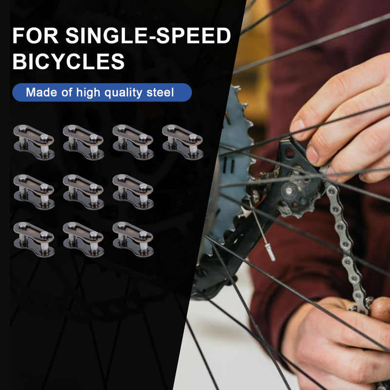 Bike Chain Master Link - PSLER Single Speed Bicycle Chain Link Missing Link Connectors Bike Chain Repair Accessories 10 Pieces Black