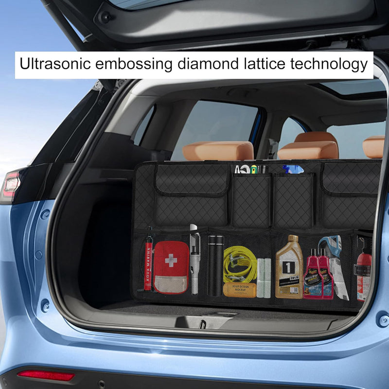 Car Trunk Organizer and Storage, Large Capacity Backseat Hanging Storage Accessories, Backseat Car Organizer for SUV/MPV/Truck (Black) Black