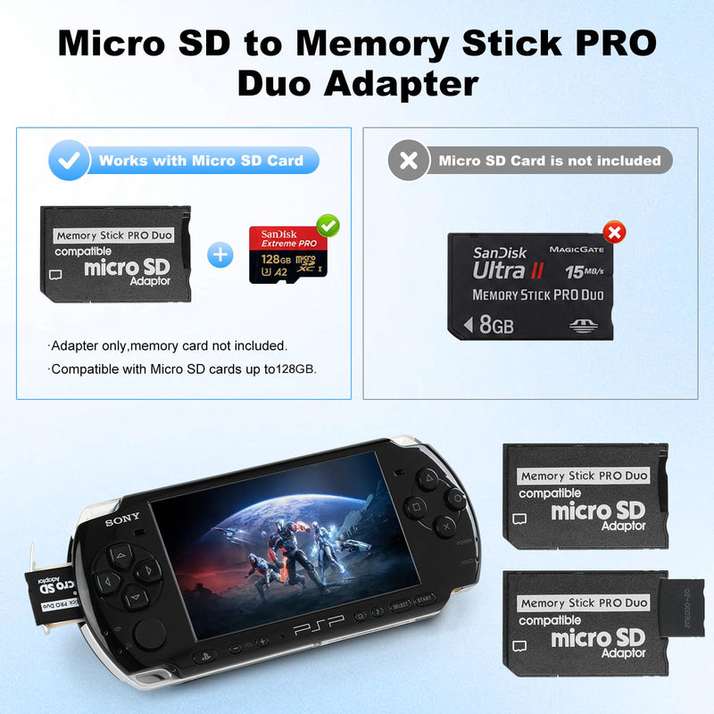 Jedaful 5-in-1 Accessories Bundle for Sony PSP 2000 3000, Hard EVA Travel Carrying Case, Anti-Slip Crystal Clear Hard Case, 2-pack HD PET screen protectors and Micro SD Adapter for Sony PSP