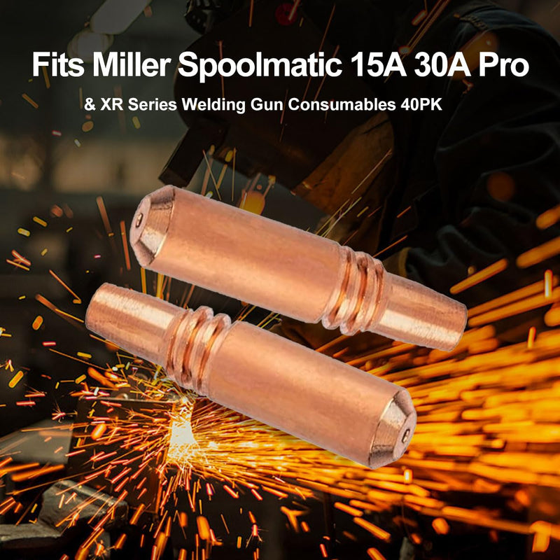 Contact Tips 206189 .052" 3/64AL Fits Miller Spoolmatic 15A 30A Pro Spool gun & XR Series Welding Gun Consumables 40PK 206189 40PK