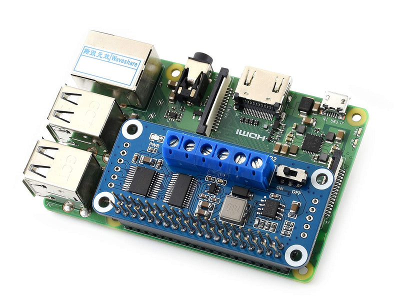 Waveshare Motor Driver HAT for Raspberry Pi Zero/Zero W/Zero WH/2B/3B/3B+ via I2C Interface Driving Two DC Motors