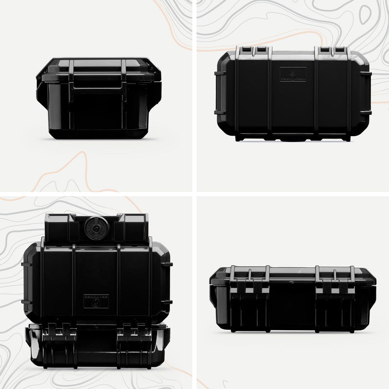 Evergreen 57 Waterproof Dry Box Protective Case - Travel Safe/Mil Spec/USA Made - for Cameras, Phones, Ammo Can, Camping, Hiking, Boating, Water Sports, Knives, & Survival (Black) Black