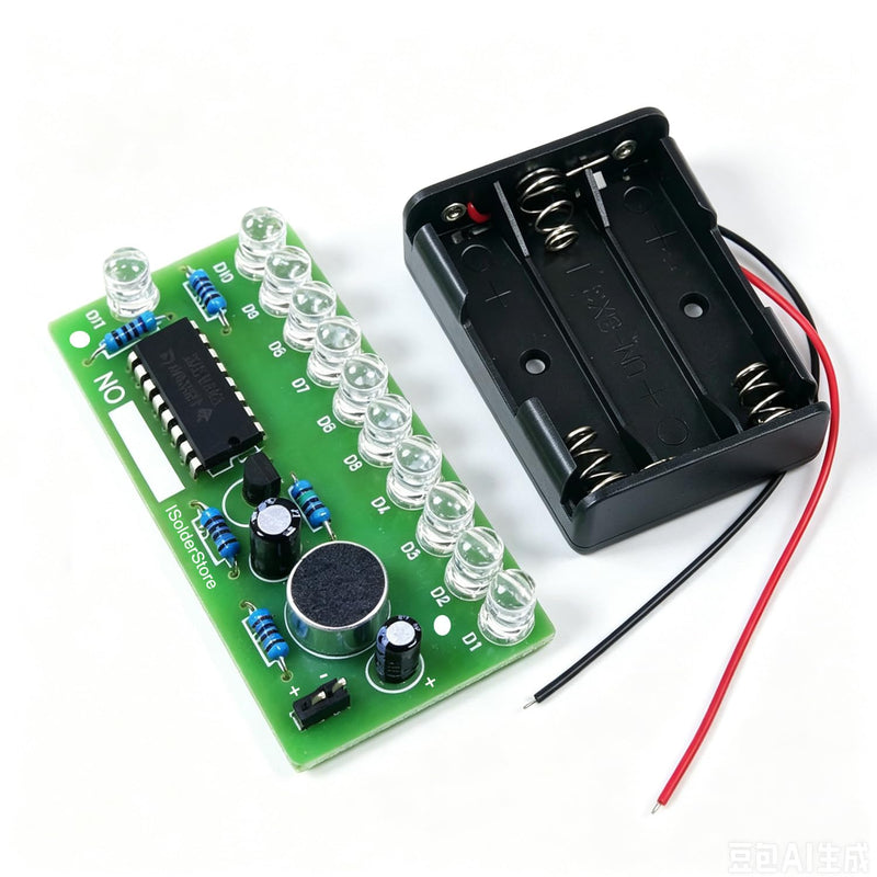 10PACK ISolderStore Soldering Practice Board Soldering Project Kit CD4017 Colorful 10 LED Chasing Light LED Running Light Soldering Practice DIY Kit Electronic Kits for Beginner
