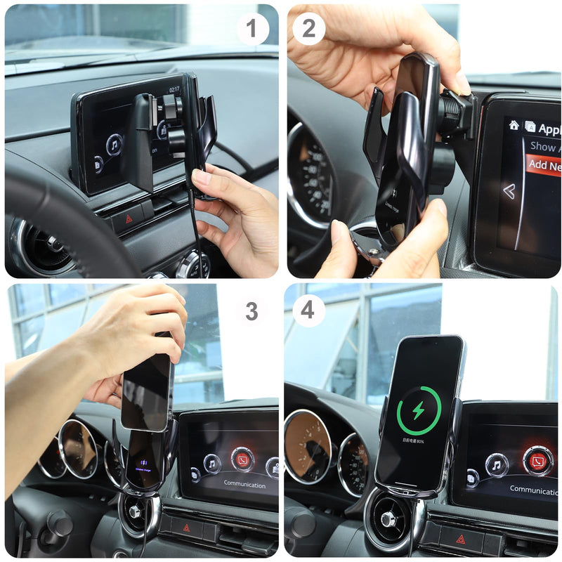 HAPPYHORSE Car Phone Mount Compatible with Mazda MX-5 2016-2023 Central Control Navigation Cell Phone Holder Dash Clip Dash Panel Mobile Phone Bracket Stand Accessories (Style D) style D