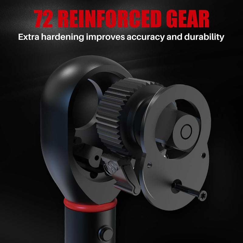 1/4-Inch Drive Click Torque Wrench - 20-240 In-Lb/2.3-27.1 Nm, Dual-Direction Adjustable 72 Tooth Torque Wrench with Dual Range Scales, High 3% Precision for Bike, Motorcycle and Car Repair 1/4"DR. 20~240 IN-LB