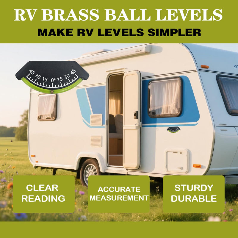 2-Pcs Rv Level Bubble Inclinometer Ball Levels Gauge Leveling Stablilization Clinometer For RV Accessories Exterior Camper Trailer Wide Angle Range (±45°) Levelers 2 PACK