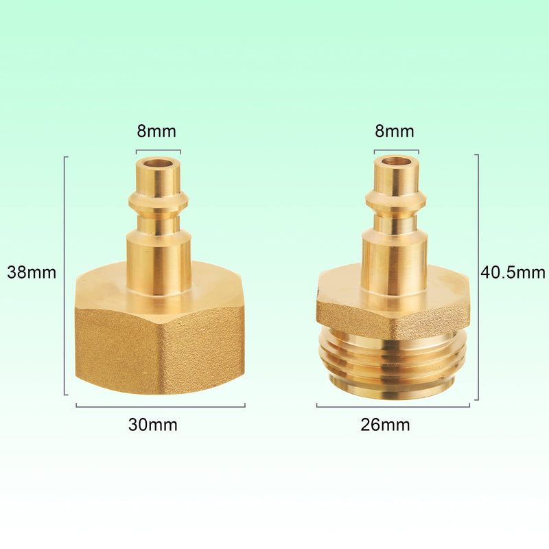 Winterize RV Blowout Adapter 4 pcs, Air Compressor 1/4" Quick Connect Plug To GHT 3/4" Garden Hose Faucet Blow Out Adapter Fitting For Winterize Sprinkler Systems, Boat, Camper and Travel Trailer