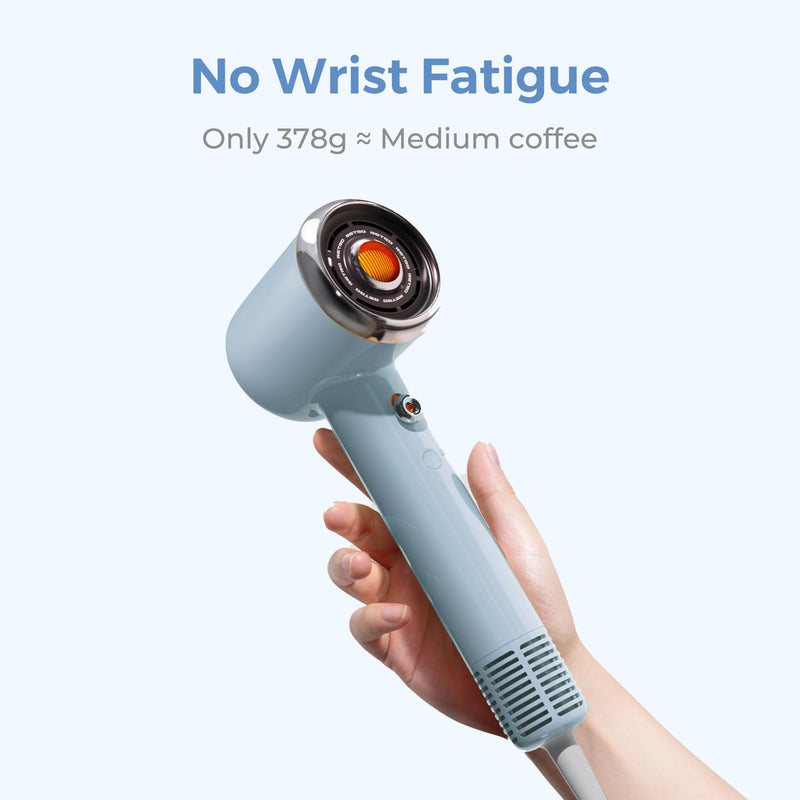  [AUSTRALIA] - High Speed Ionic Hair Dryer, 200 Million Negative Ionic & 50 Million Positive Ionic Hairdryer, 110,000 RPM Blow Dryer Fast Drying, Low Noise Travel Hairdryers for Women and Men, Blue (Blue)