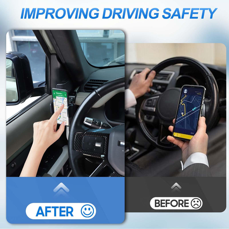 Phone Holder Compatible with Land Rover Defender 90 110 130 2020-2023, 360° Adjustable Dash Left Side Phone Mount Holder for All Smartphones (Style A) Style A