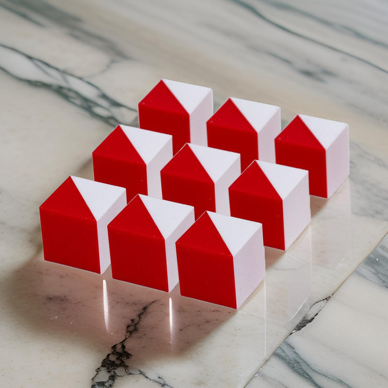 PrfcNL IQ Test Cube (Basic Big Red) - 9 Kohs 1.2 inch Cubes for Block Design Test BDT WPPSI WAIS IV and WISC V Tests, Montessori Educational Blocks to Improve Concentration, Coordination and Memory
