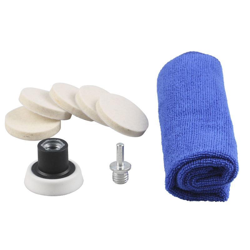 2Inch Car Felt Polishing Buffing Pad, 8pcs Polishing Sanding Discs, Felt Polishing Wheel with Towel, 3mm Shank Backing Pad for Rotary Tools to Polish Glass and Metal