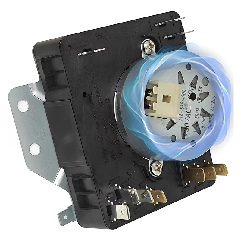 W10185982 WPW10185982 Dryer Timer Compatible with Whirlpool, Maytag, Amana, WED4815EW1, WGD4800XQ0, WED5100VQ1, 230V 60Hz Dryer Timer Replacement for 418-618-20-B5, PS11749831, 5-Year Warranty W10185982