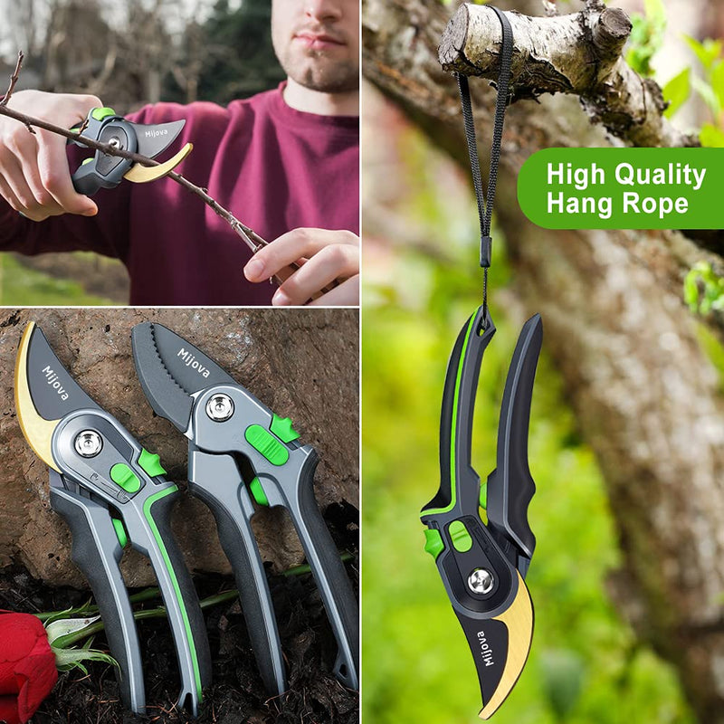 Pruning Shears, Heavy Duty Handheld Gardening Scissors, High Carbon Steel Plant Shears Use for Gardening Pruners, Floral Shrubs and Vines, Professional labor-saving Secateurs