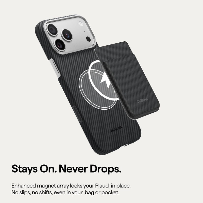 PITAKA Magnetic Carrying Case for Plaud Note & Note Pro, Aramid, Black/Grey | Ultra Slim Sleeve for Plaud Note & Note Pro, Compatible with MagSafe, Aramid Fiber Woven,Sliky Texture Black/Grey(Plain)