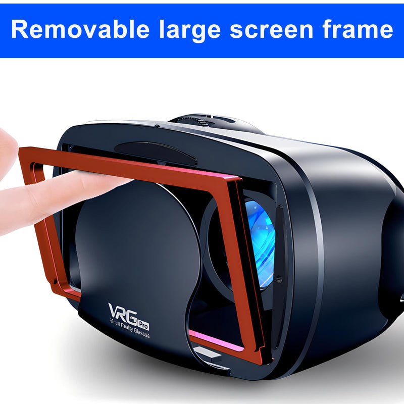 3D VR Headset, Virtual Reality Glasses Headset Helmets, Compatible with 5.0-7.0 inch with Controller, for Mobile Games & Movies(Black) Black