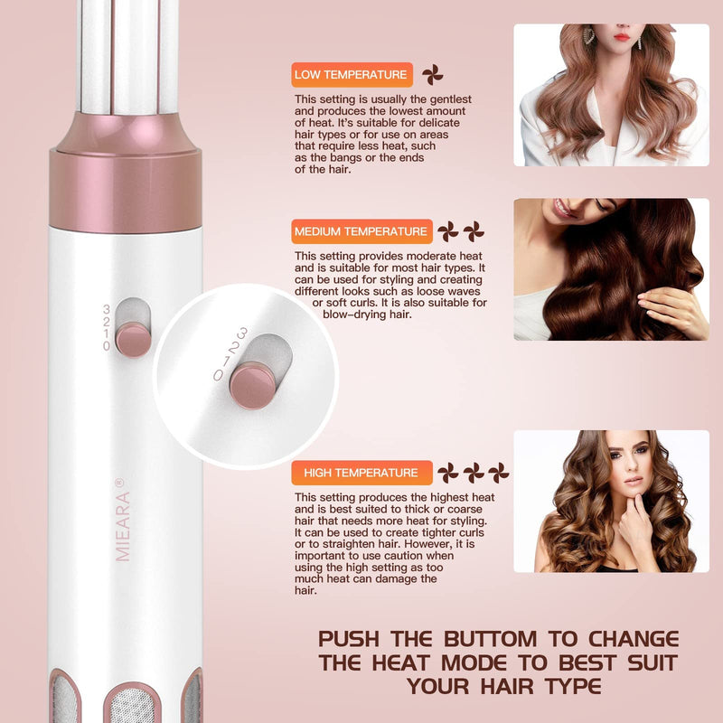 Air Styler 5 in 1 Hair Styler 1000W Hair Dryer Brush Negative Ion Hot Air Brush Hair Curlers, Travel Hair Dryer for Women for Fast Drying, Curling & Volumising