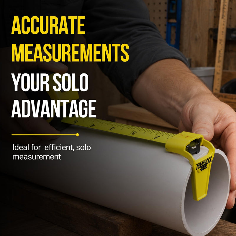 No Slip Tape Measure Hook Extension | Rubber Grip Hook for Round Edges | Measure Pipes, Columns & Curved Surfaces | Do-It-Yourself (DIY), Handyman, Construction Gift & Stocking Stuffer | USA Made 1 pack