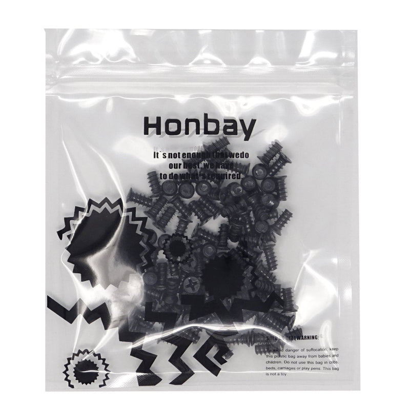 Honbay 100PCS M5x10 Computer Case Fan Screws Computer Cooling Fan Mount Screws Self-Tapping Screws (Black Zinc) Black Zinc