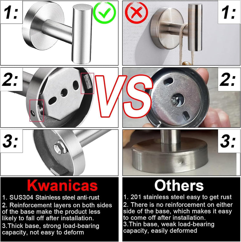 5 Pieces Bathroom Hardware Accessories Set Brushed Nickel, 24Inch Round Towel Racks Set for Bathroom, SUS304 Stainless Steel Towel Bar Set,Toilet Paper Holder Wall Mounted 5 Pieces 24" B