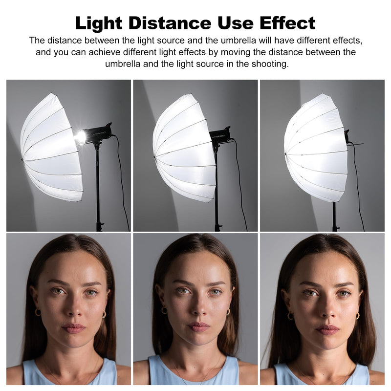 Godox UB-105D 41.3" 105cm Parabolic Deep White Studio Soft Light Translucent Shoot Through Umbrella for Photography Video Studio Shooting Speedlite Flash 41.3" 41.3"