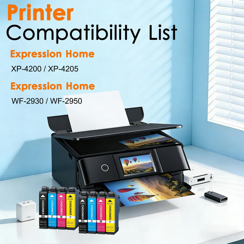 Remanufactured for Epson 232XL Ink Cartridges Combo Pack 232 with Expression Home XP-4200 XP-4205, Workforce WF-2930 WF-2950 (8-Pack 2 Black, 2 Cyan, 2 Magenta, 2 Yellow)