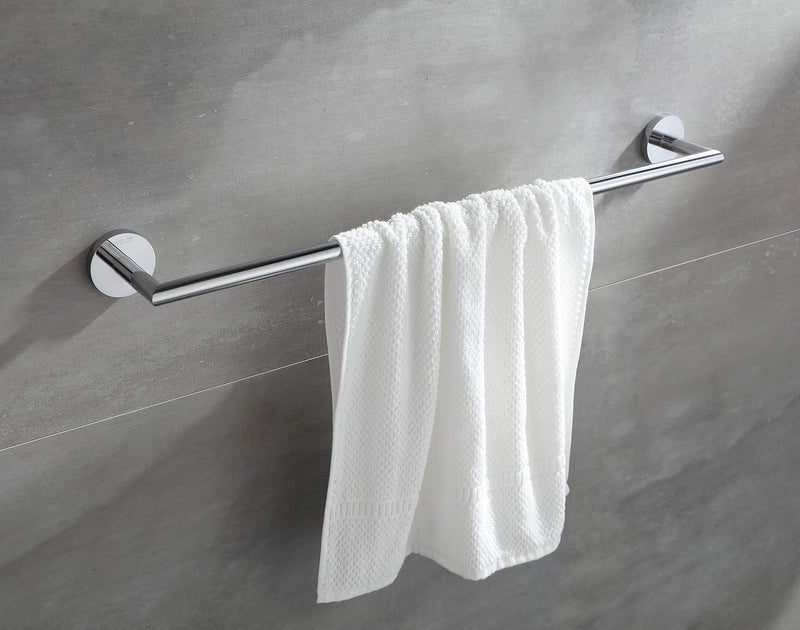 Towel Racks for Bathroom, Chrome Towel Bar, Wall Mounted Towel Holder, Modern Hotel Style Bath Towel Rail, Brass, 077070-CR Leo Series Single Towel Bar