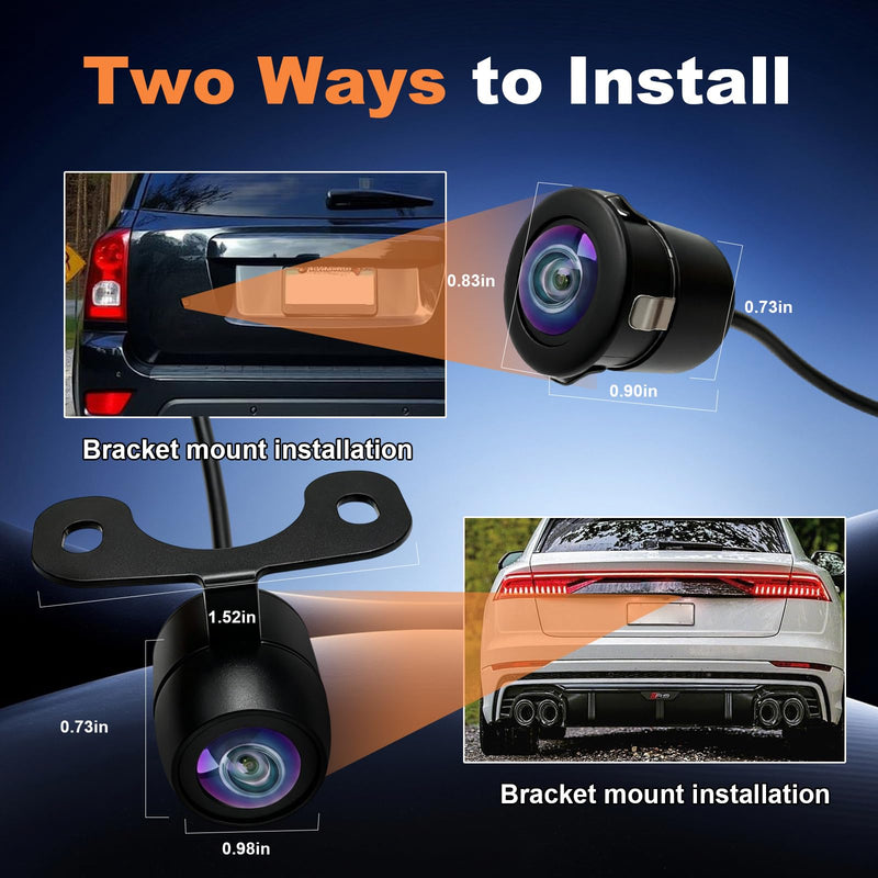Backup Camera with Clear Night Vision,Rear Front Camera Flush Mount 170° Wide Angle IP68K Waterproof AHD Reverse Camera for Car Truck SUV RV