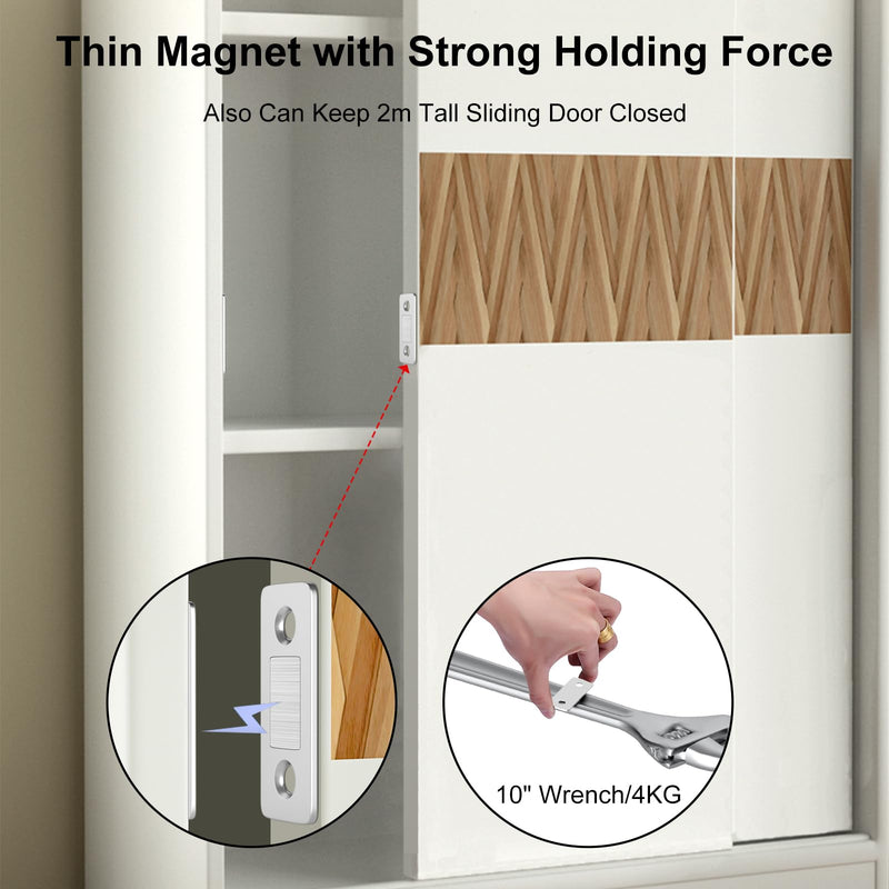 Cabinet Sliding Door Magnets Jiayi 18 Pack Ultra Thin Magnetic Door Catch Stainless Steel Drawer Magnet Catch for Kitchen Door Closure Cabinet Closer Cupboard Closet Door Magnetic Latches Hardware Silver