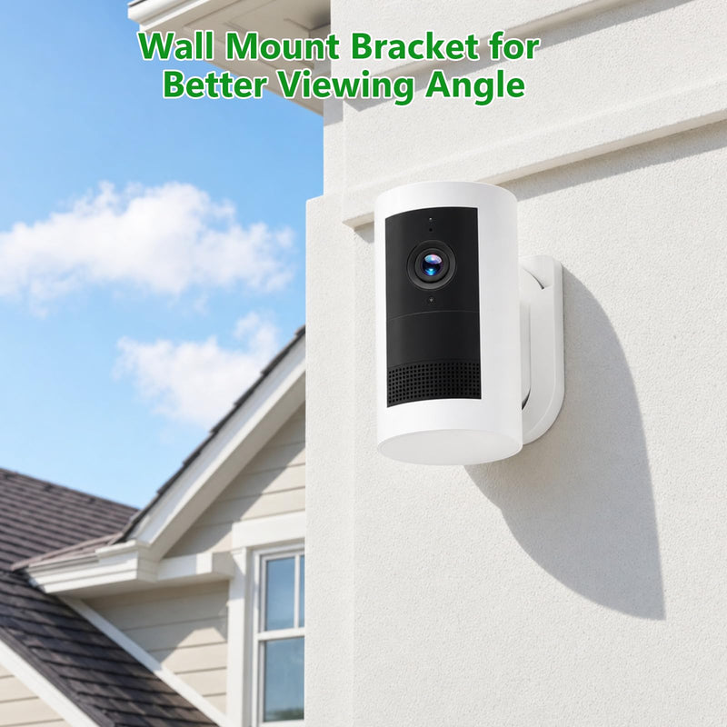 3 Pack No Drill Camera Mount for Ring Outdoor Cam Plus, Easy Installation Mounting Camera Holder with Strong Adhesive Tape or Screws, White Wall Mount for Ring Outdoor Camera