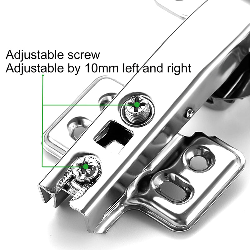 4 Pcs Lazy Susan Hardware 90 Degree Kitchen Hinges Concealed Hydraulic Cabinet Door Hinge DTC 90 Degree Hinges Full Coverage Adjustable Installation Door Hinge