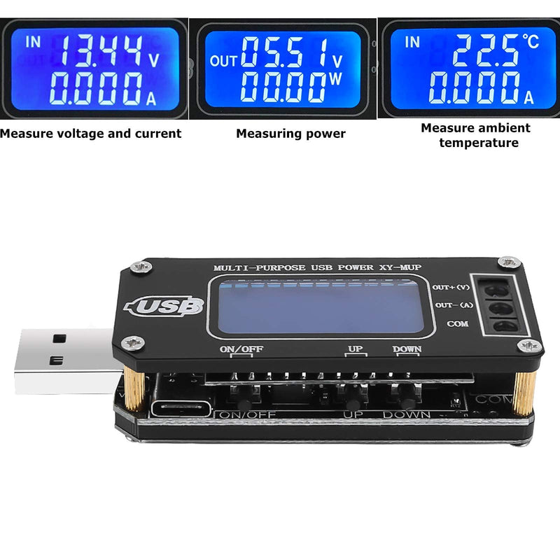 PEMENOL DC-DC CNC USB Step Up/Down Power Supply Regulator Module 3.5V-12V to 1.0V-24V 2-3W, Adjustable Boost Buck Voltage Converter Digital Display Voltmeter Ammeter Battery Capacity Tester DC 1V-24V