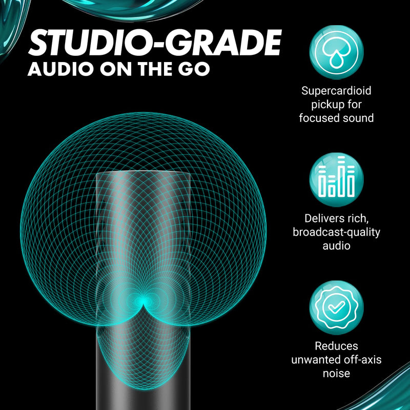 Movo VXR10-AI v2 Shotgun Microphone with AI Noise Cancellation - Camera Microphone for DSLR, Smartphone & Computer - Supercardioid On-Camera Mic with 3.5mm & USB-C Cables - Latest Version