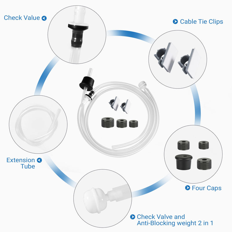 Yofidra Sink Soap Dispenser Extension Kit: Under Sink Dish Soap Dispenser with 47" Tube for Countertop Kitchen Sink Accessories, Sink Hose with Check Valve for Prevent Backflow 2PCS White 2 47" (Pack of 2)