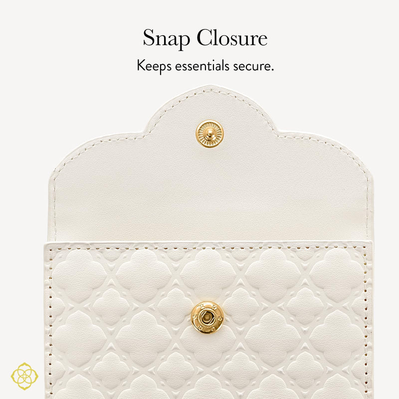 Kendra Scott Trifold MagSafe Wallet -Detachable Card Holder -Ivory Filigree | Phone Wallet with Snap Closure - Compatible w/MagSafe Phones & Cases - MagSafe Wallet for iPhone 17 Pro Max/16/15/14/Pixel 10 Ivory Filigree