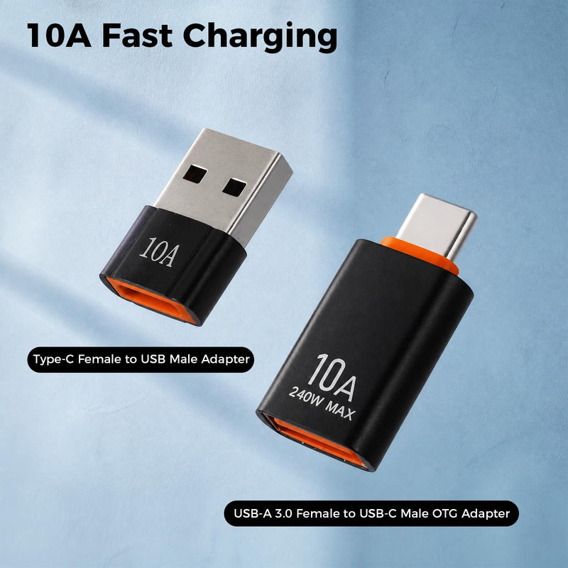 10 USB Female to C Male OTG Adapter & Type C Female to USB Male Adapter | USB A 3.0 Female to C Male OTG Adapter & Type C Female to USB Male Adapter for MacBook iPhone 17/16 Pro Max Galaxy S25/S24