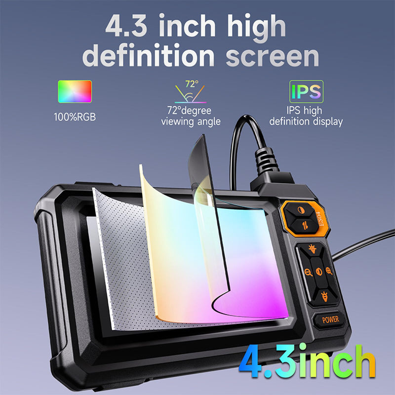 Endoscope Camera with Light, Borescope Inspection Camera 16.5 FT with 4.3 Inch HD Display, 1080P Snake Camera 8 LEDs IP67 Waterproof 1800mAh, for Automotive Pipe Plumbing HVAC Wall Inspection | 1080P snake camera, 8 LED lights, IP67 waterproof probe, 1...