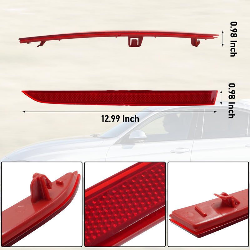 Jaronx Compatible with BMW Rear Bumper Reflector for 3 Series F30 Sedan/F31 Touring M Sport 2013-2018,for BMW 63147847165 63147847166 Left/Right Rear Bumper Red Marker Tail Reflector Light Replacement