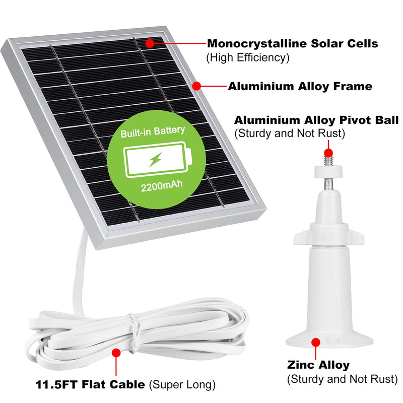 UYODM Bundle - Solar Panel and Wall Mount Compatible with SimpliSafe Wireless Outdoor Security Camera,Power Your SimpliSafe Outdoor Camera continuously - Silver - 2PACK